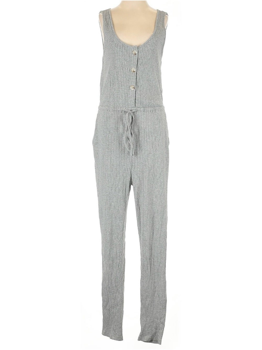 Sabo Skirt Ribbed Sleeveless Jumpsuit in Light Gray